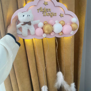 Bebepembe Ahşap Kapısüsü Işıklı