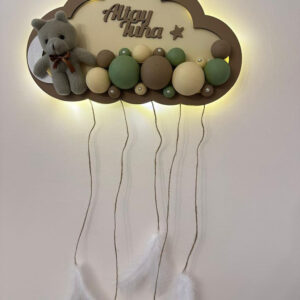 Sütlükahve Krem Ahşap Kapısüsü Işıklı