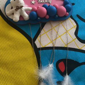 Mavi Pembe Ahşap Kapısüsü Erkek Kız