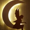 Ahşap Melekli Ay Gece Lambası