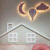 Ahşap Balon, Bulut ve Ay Gece Lamba Seti