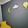 Ahşap Balon, Bulut ve Ay Gece Lamba Seti