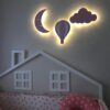 Ahşap Balon, Bulut ve Ay Gece Lamba Seti