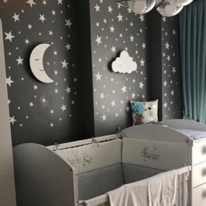 Ahşap Bulut ve Ay Gece Lamba Seti