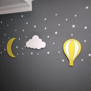 Ahşap Bulut, Ay ve Balon Gece Lamba Seti