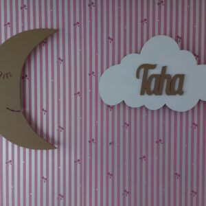 Ahşap Bulut ve Ay Gece Lamba Seti