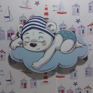 Ahşap Buluttaki Çocuk Karakter Lambası