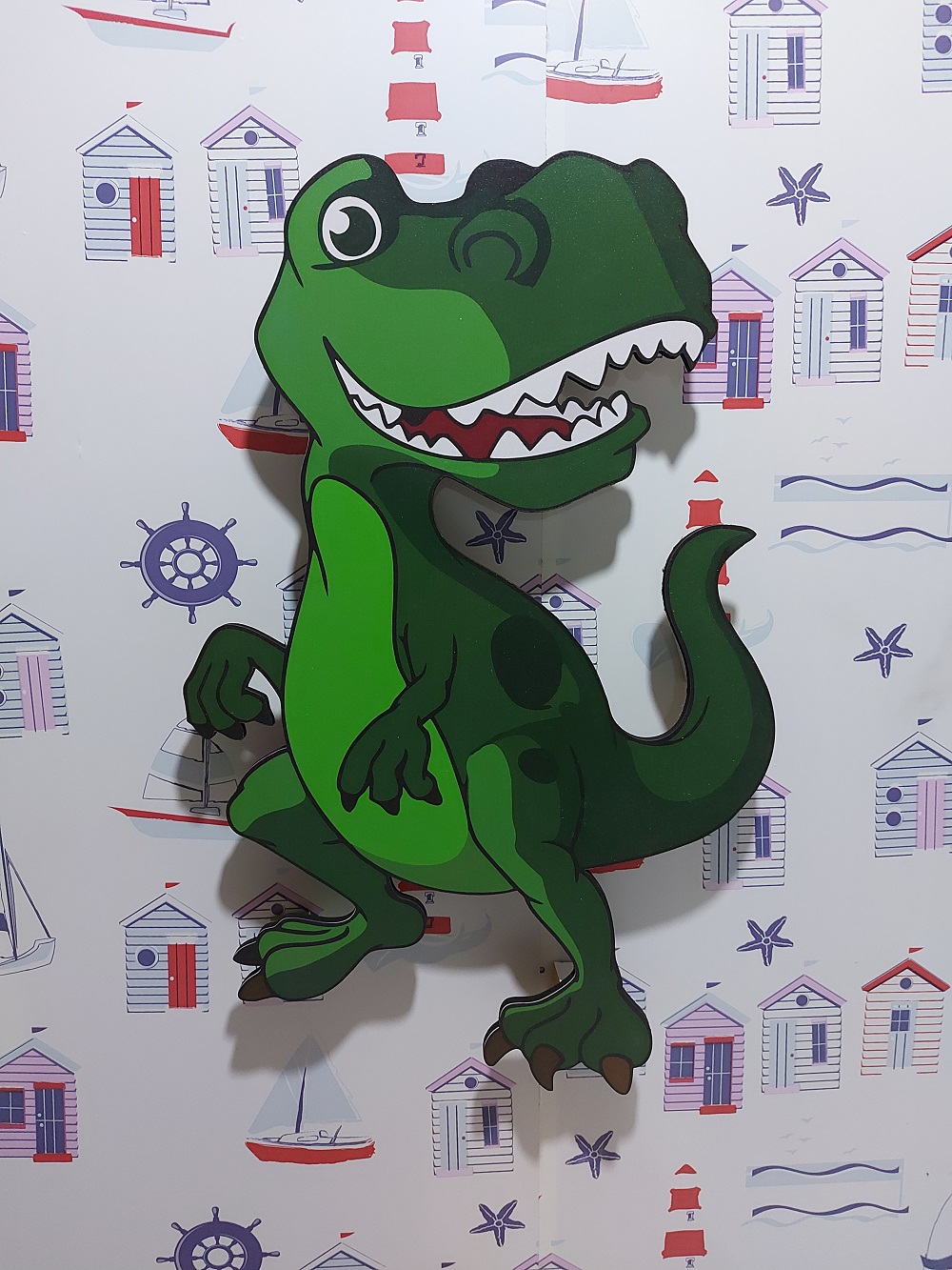 Ahşap Dinozor Karakter Lambası