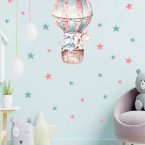 Balonda Fil Zürafa Duvar Stickerı