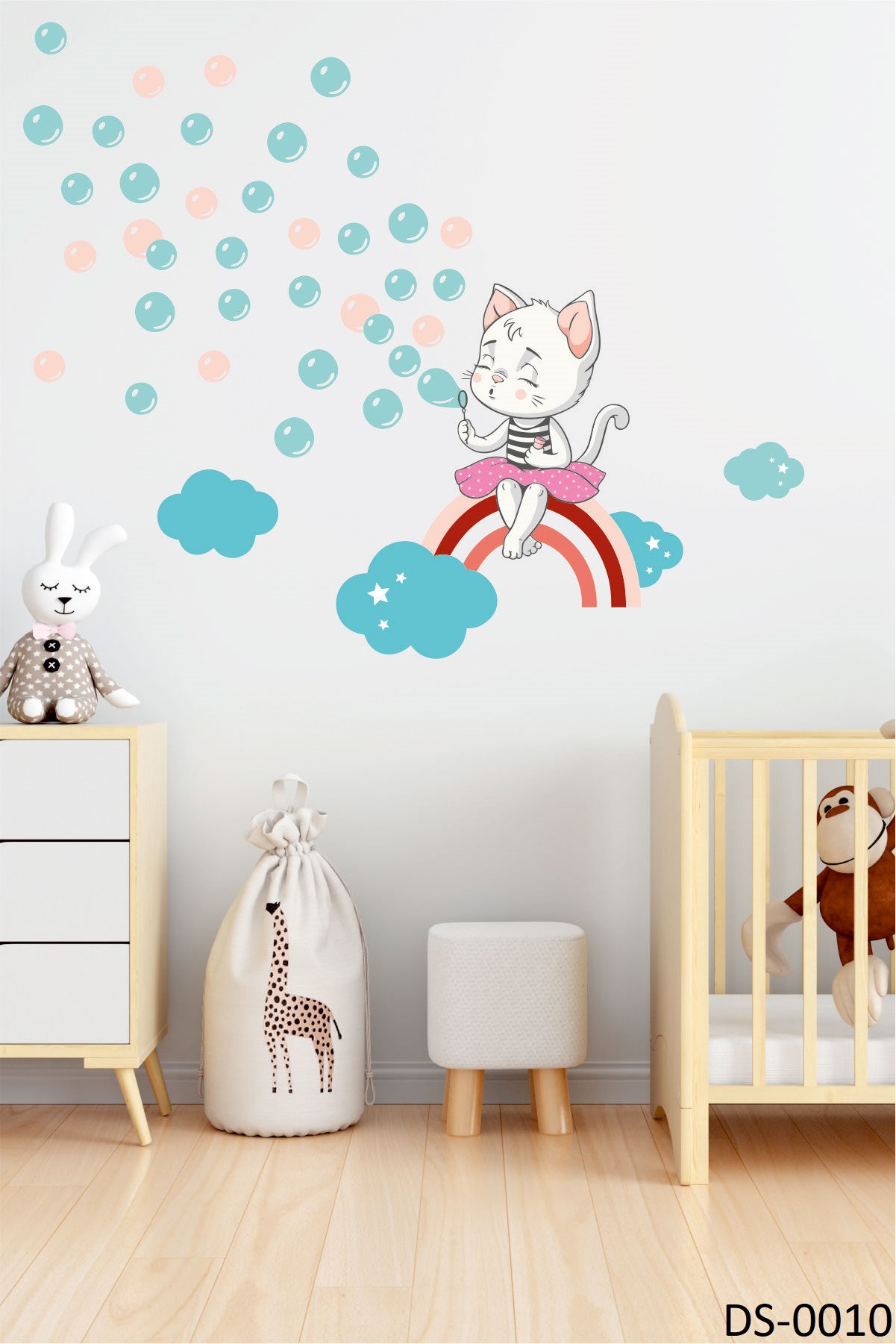 Sevimli Kedi Duvar Stickerı