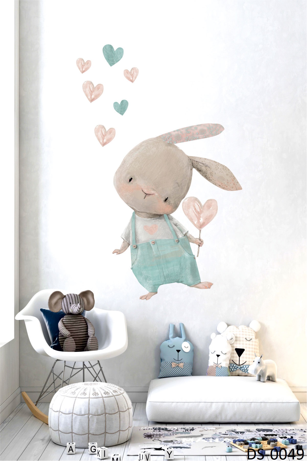 Kalpli Tavşan Duvar Stickerı