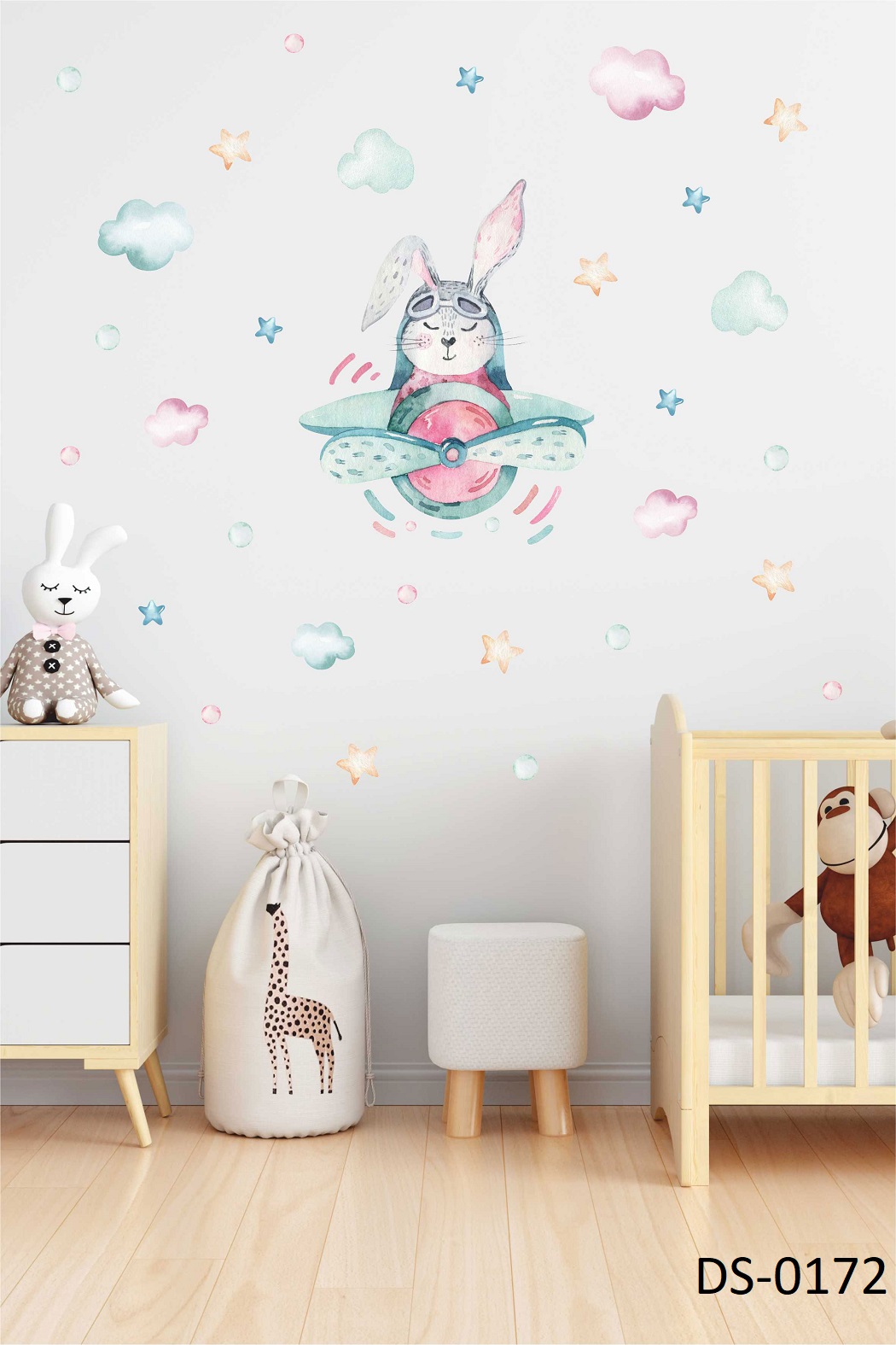 Uçaktaki Tavşan Duvar Stickerı