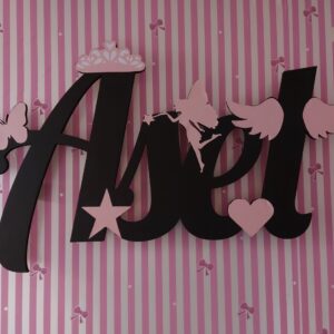 Ahşap Işıklı İsimlik 35x22cm