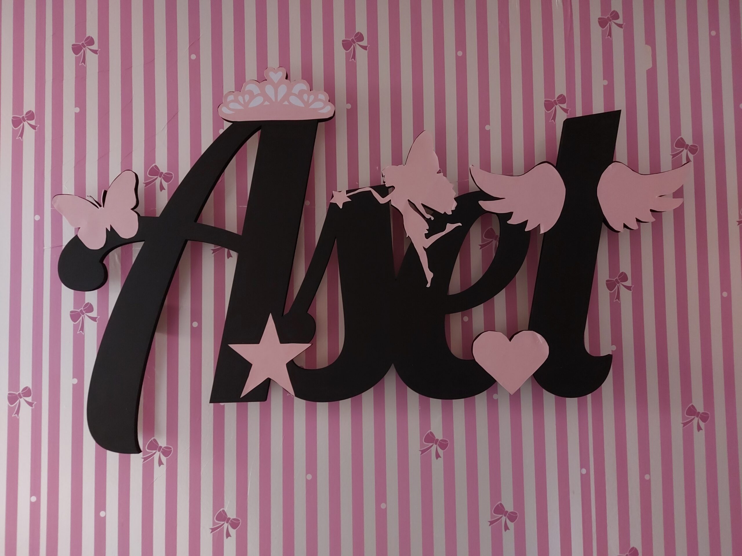 Ahşap Işıklı İsimlik 35x22cm