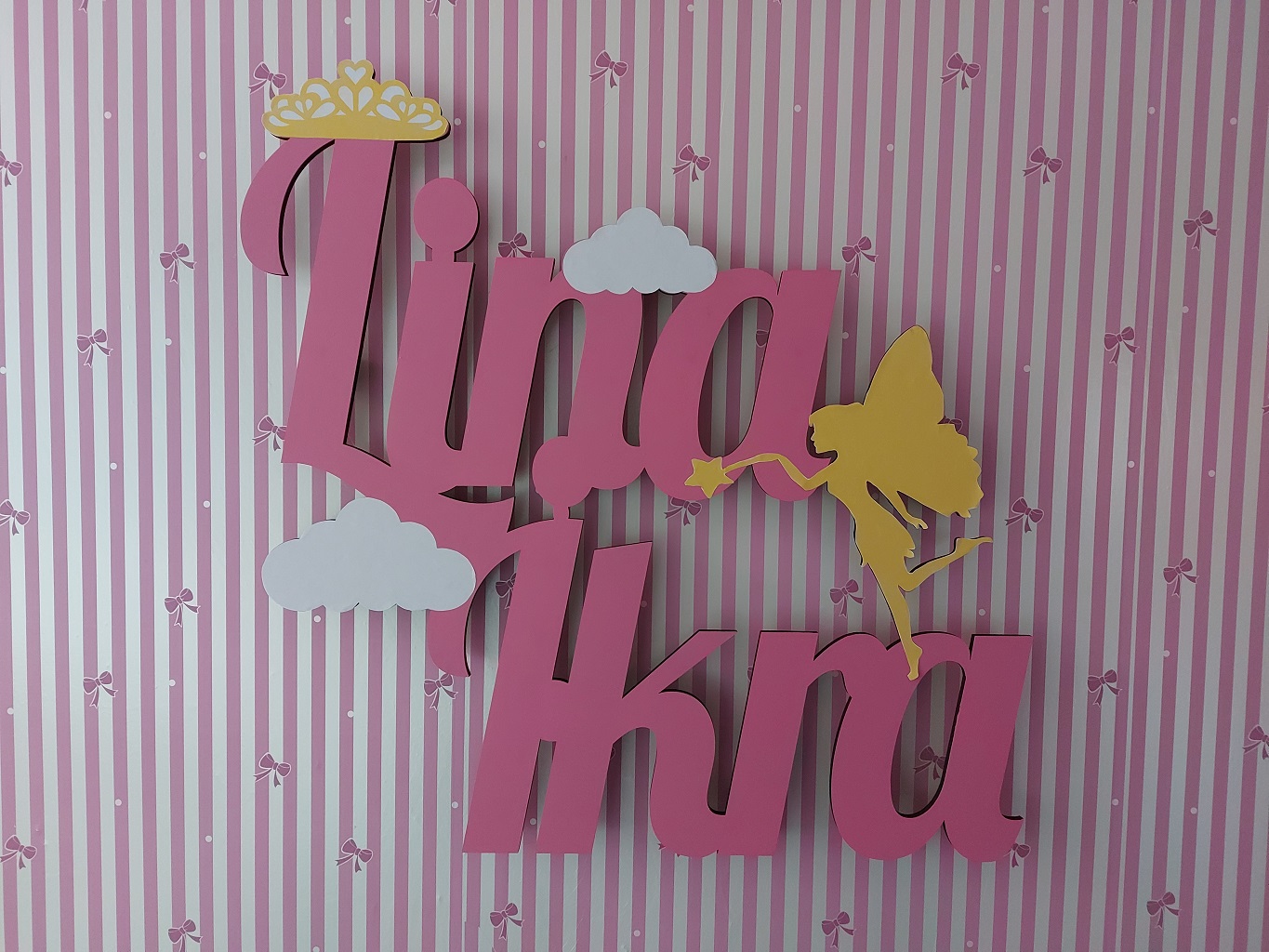 Ahşap Işıklı İsimlik 45x45cm