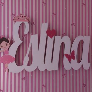 Ahşap Işıklı İsimlik 45x25cm