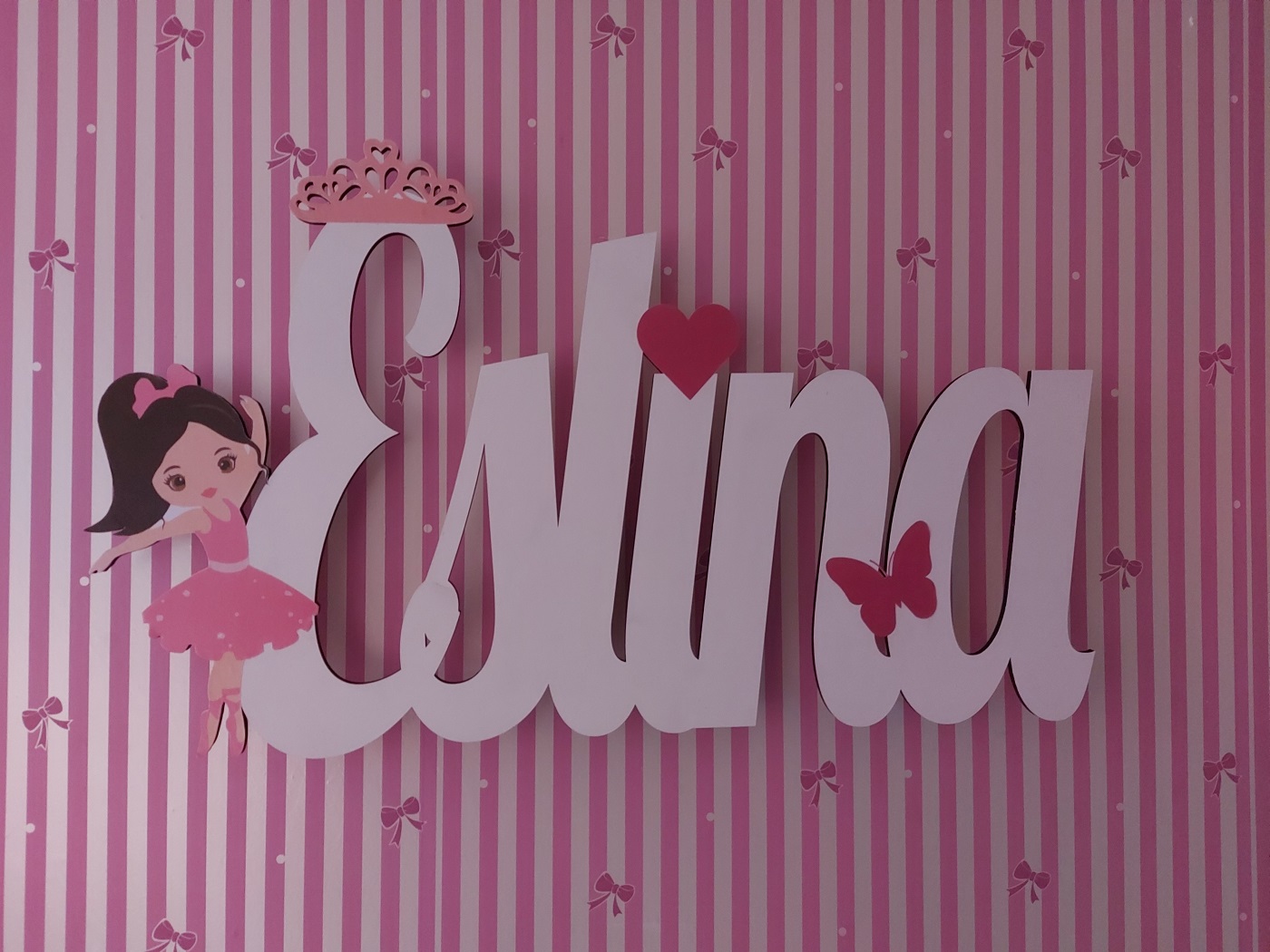 Ahşap Işıklı İsimlik 45x25cm