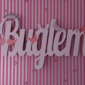 Ahşap Işıklı İsimlik 60x40cm