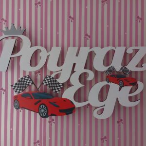 Ahşap Işıklı İsimlik 60x40cm