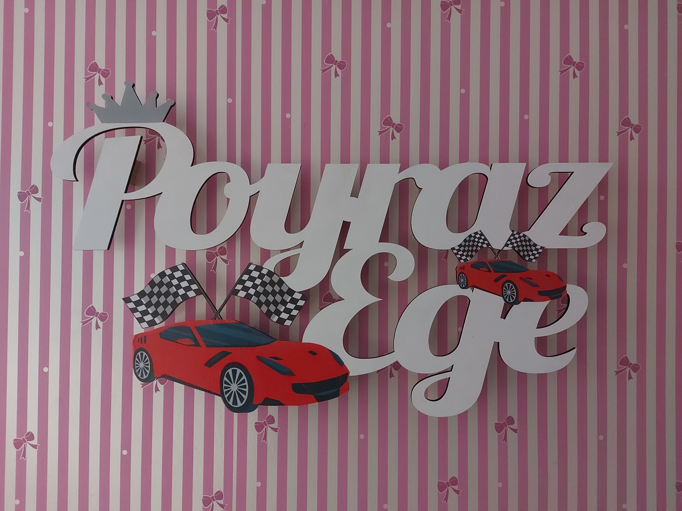 Ahşap Işıklı İsimlik 60x40cm