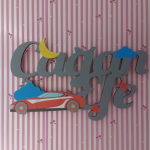 Ahşap Işıklı İsimlik 45x25cm